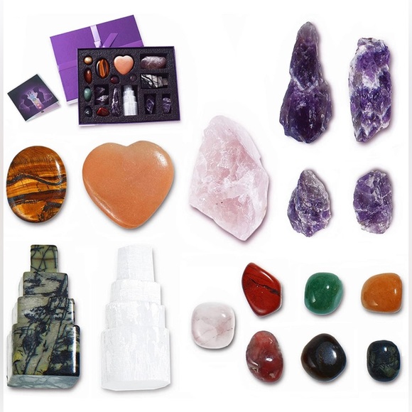 Healing Crystals Chakra Stones Spiritual Energy Reiki Meditation, 16 Pc Set NEW - Picture 7 of 7